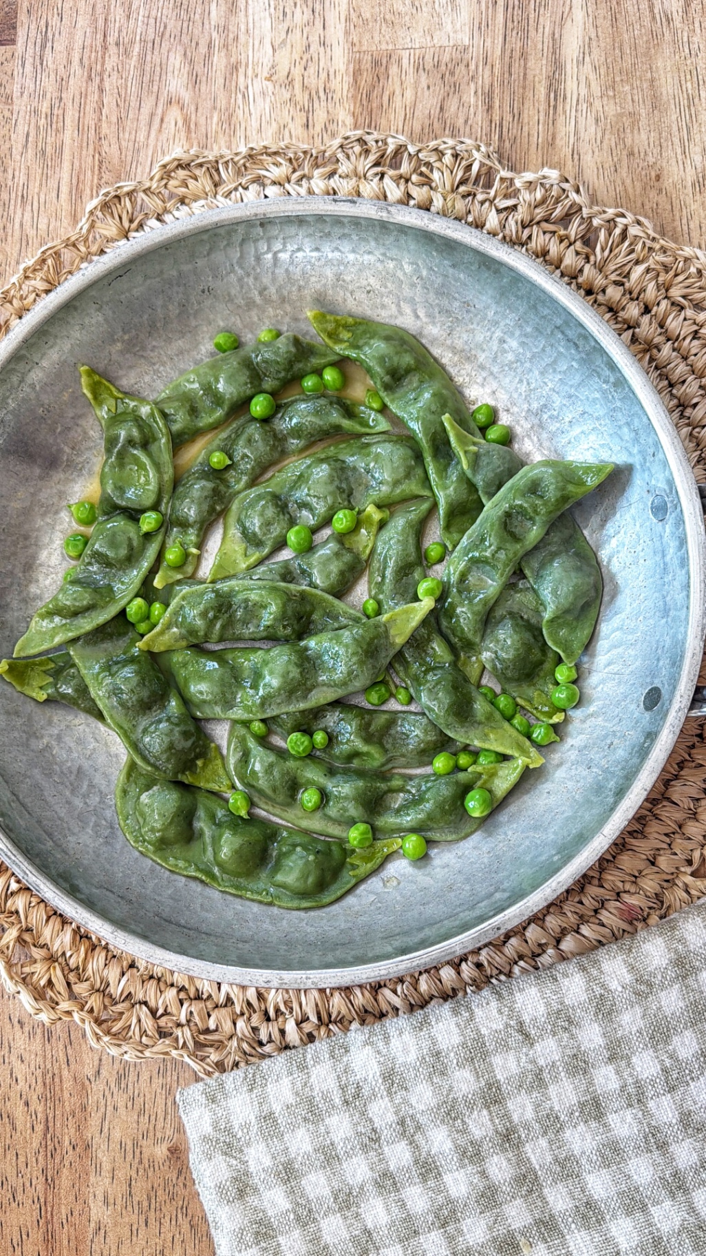 Pea Pod Ravioli in Butter