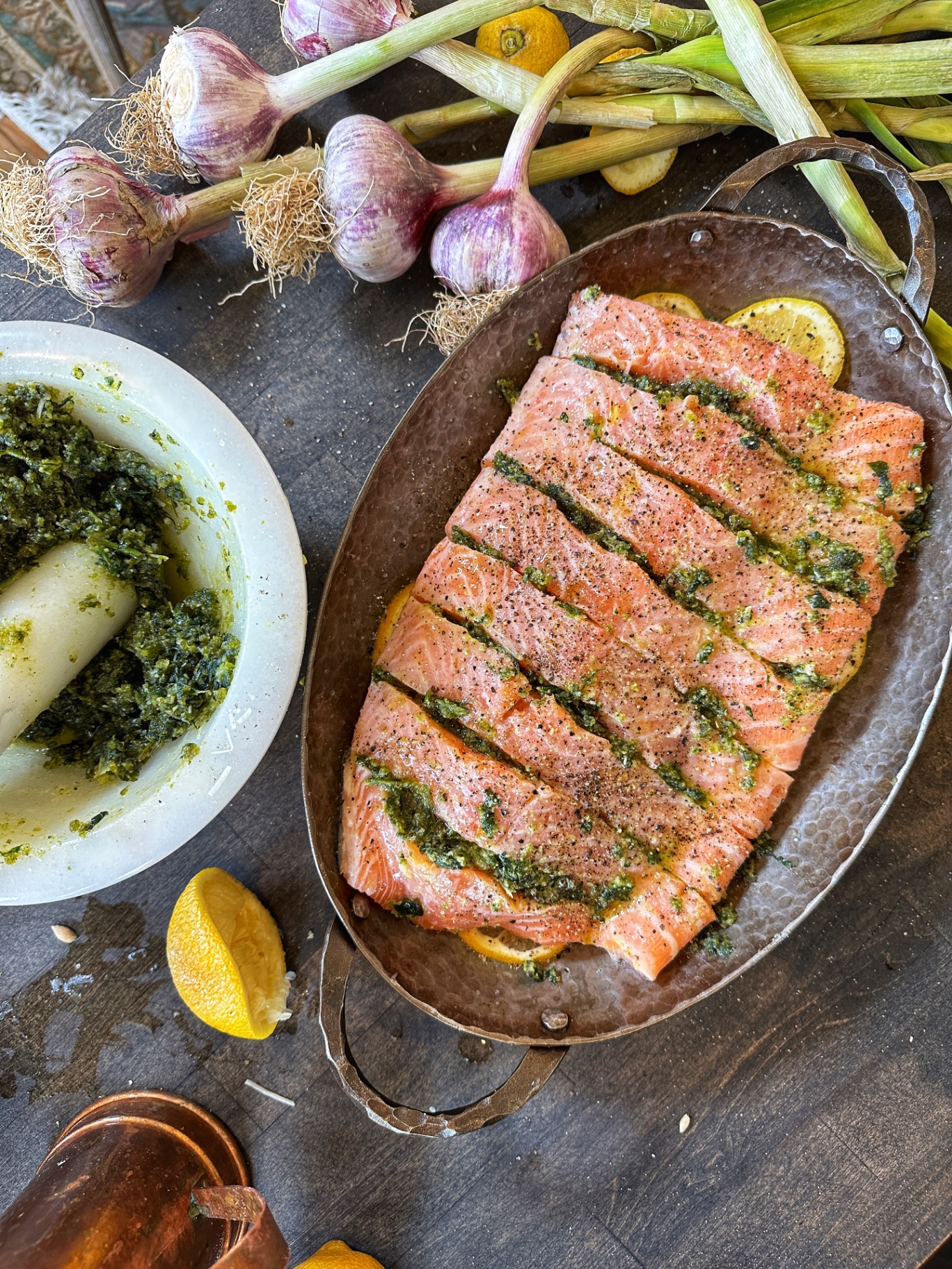 Herb-Pesto Roasted Salmon